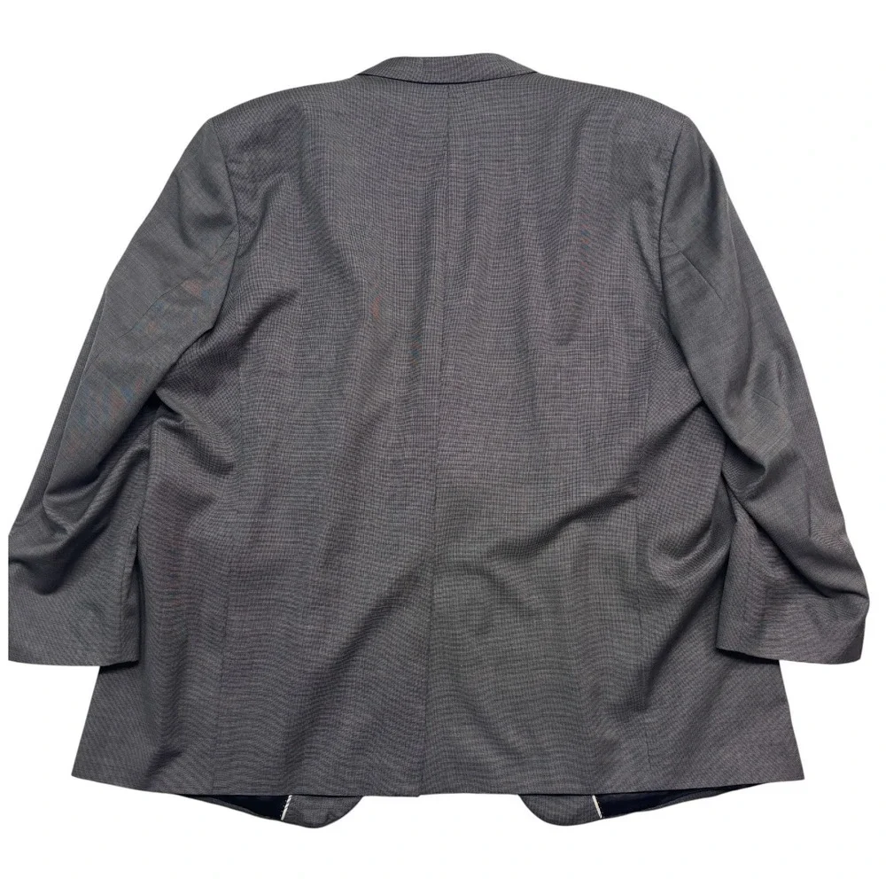 Gray Nailhead 54T 54L Blazer Jacket Sport Suit Coat 100% Wool All Season Mens